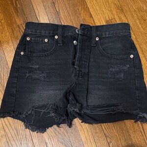 Aeropostale Black Ripped Jean Shorts